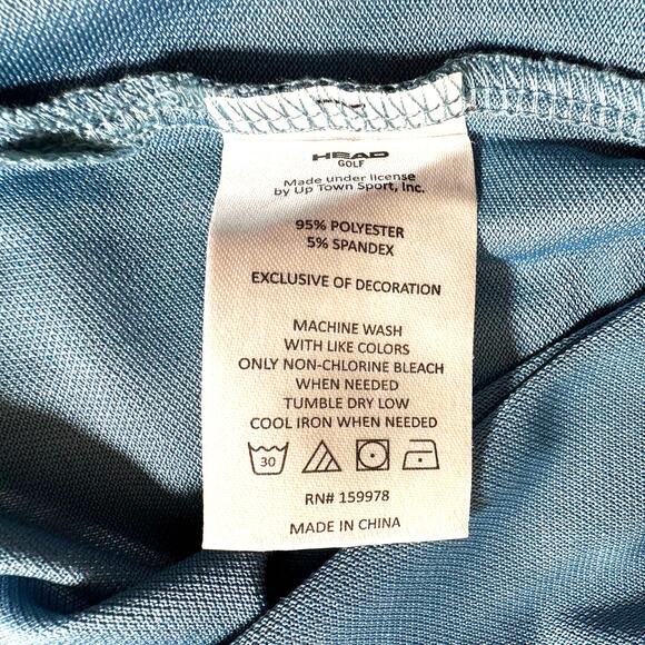 Head Golf Men's Short Sleeve Golf Polo Shirt Striped Blue Size XXL - Picture 7 of 7